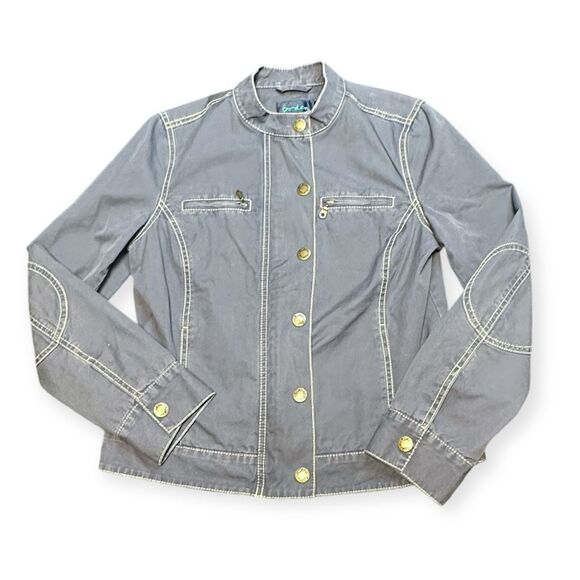 BODEN Women’s Gray Blue Button Front Utility Jacket Size 10 Style #WE212 - Picture 1 of 6